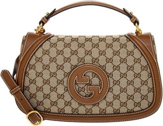 Gucci Blondie Large Canvas & Leather Top Handle Bag