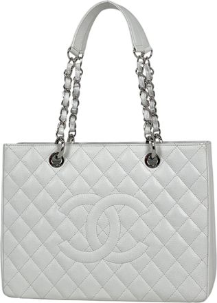 Chanel White Grained Calfskin Tote Bag (Pre-Owned)