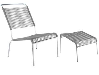 Schubiger M&ouml;bel Spaghetti-Lounger-Hochlehner + Hocker S&auml;ntis