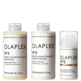 Olaplex Womens Trio: No.4 Bond Maintenance Shampoo 250ml, No.5 Conditioner & No.6 Smoother 100ml - Cream - One Size