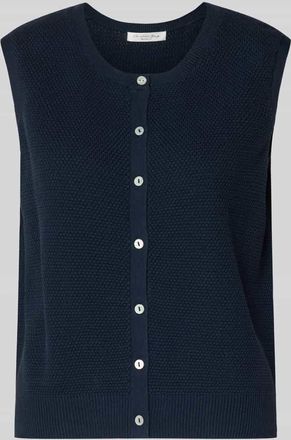 Christian Berg Weste mit Strukturmuster in Dunkelblau, Gr&ouml;&szlig;e XXL