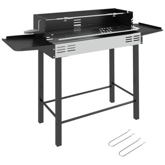 OUTSUNNY Barbacoa de carb&oacute;n 118x32x90 cm negro