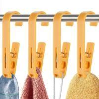OEM Juego De 4 Ganchos Para Ropa Con Pinzas Para Calcetines, Botas, Sujetadores Y Toallas, Fabricados En Pl&aacute;stico Resistente Para El Ba&ntilde;o - Crezuo