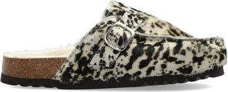Scholl Dakota Fur Slides - Dames - Slip ons - Wit - 36 EU - Leer - Schoenen