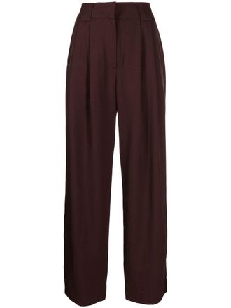 Rejina Pyo Pantaloni Freya a vita alta - Marrone