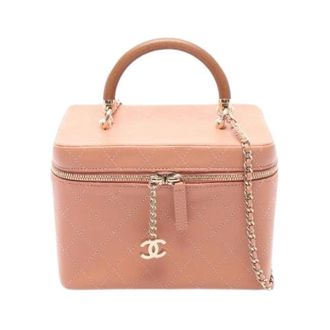 Chanel Pre-owned Matelasse Leren Schoudertas - Dames - Pre-owned - Roze - Maat: ONE Size Leer