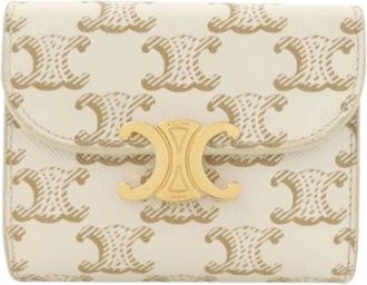 Celine Pre-owned Wallets, female, White, Size: ONE SIZE Pre-owned Leather Wallet