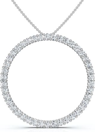 Pompeii3 1 Ct Real Diamond Circle Of Life Eternity Round Pendant 14K White or Yellow Gold