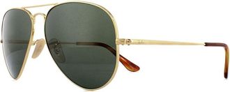 Ray-Ban Unisex Sunglasses Aviator Metal II RB3689 914731 Gold Green - One Size