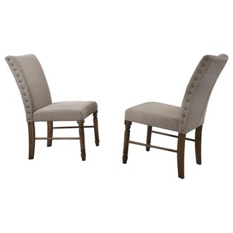 Best Master Furniture Best Master Ellen Dining Side Chair in Antique Natural Oak (Set of 2)
