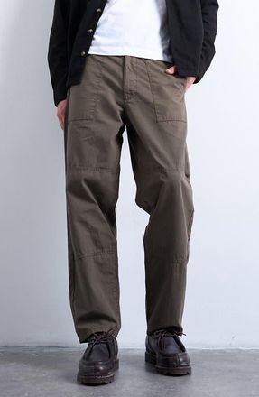 Topman Ripstop Tapered Leg Pants in Khaki at Nordstrom, Size 28 X 32