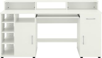 Möbel Vogl Schreibtisch »Timra mit Monitoraufsatz, Tastaturauszug & Towerfach,« Breite 154 oder 178 cm, Made in Germany