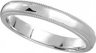 Allurez Milgrain Dome Comfort-Fit Thin Wedding Ring Band Palladium (2mm)