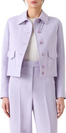 Akris Peer M&eacute;lange Twill Jacket in Malva at Nordstrom, Size 10