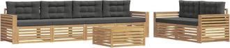 vidaXL Conjunto De Sof&aacute;s De Exterior 7 Uds. Blanco Y Antracita Vidaxl