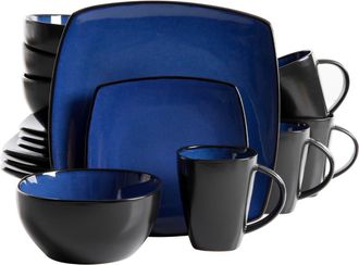 Gibson Home Soho Lounge Square Stoneware Dinnerware Set in Sapphire at Nordstrom