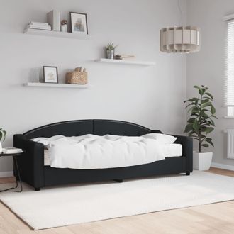 vidaXL Sof&aacute; Cama Con Colch&oacute;n Tela Negro 80x200 Cm Vidaxl