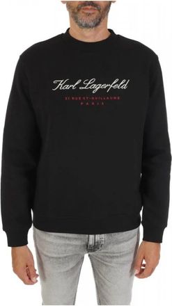 Karl Lagerfeld Logo Sweatshirt - Heren - Sweatshirts - Zwart - L - Katoen - Hoodies & sweatvesten