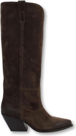 Elena Iachi Leren Enkellaars Collectie - Dames - Cowboylaarzen - Bruin - 37 EU - Leer - Schoenen
