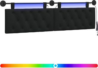 vidaXL Cabecero Colgante Con Luz Led Negro Tela Vidaxl