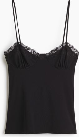 H&M Tr&auml;gertop mit Spitze - Schwarz