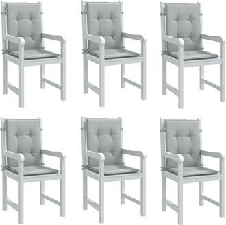 vidaXL Vidaxl - Cojines Para Silla Respaldo Bajo 6 Ud Tela Gris Claro Melange