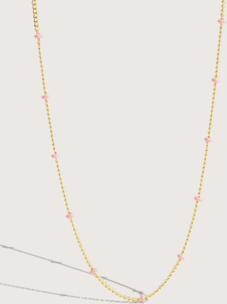 Les Néréides Enamelled Golden Chain Pink Beads