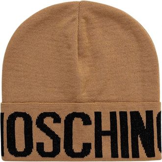 Moschino Turn-up Beanie - Dames - Hoeden - Bruin - ONE Size - Wol - Accessoires