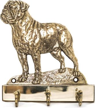 OEM Bullmastiff, Bulmastiff - Portachiavi Con Cane, Supporto In Ottone Per Accessori Per Cani, Elegante Decorazione Per Corridoio Di Art-dog