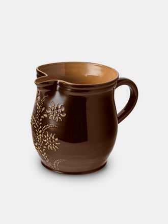 Poterie d'&Eacute;vires Flowers Hand-Painted Ceramic Medium Jug