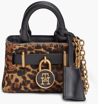 Tommy Hilfiger Womens Leopard Print Calf Hair Ultra-Mini Bag - Cheetah Print