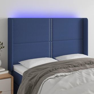 vidaXL Cabecero Con Led De Tela Azul 147x16x118/128 Cm Vidaxl