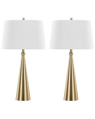 LumiSource Set Of 2 Cone 30In Metal Table Lamps