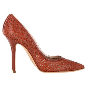 Casadei Casadei Puntige Lasercut Pumps in Bruin Leder