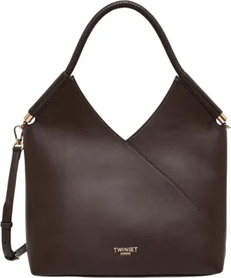 Twinset Tassen, Dames, Bruin, ONE Size, Leer, Shopper Tote