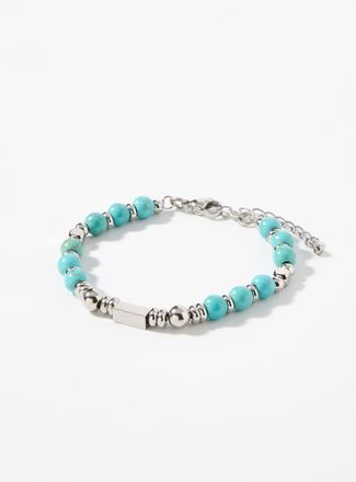 Le 31 Mens Metallic and coloured bead bracelet
