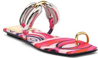 Jeffrey Campbell Guilded-2 Toe Loop Sandal in Red Pink Multi at Nordstrom, Size 5.5