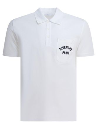 Givenchy Cotton Short-Sleeved Polo Shirt Polo Shirts Bianco-Uomo