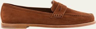 Manolo Blahnik Perrita Classic Suede Penny Loafers