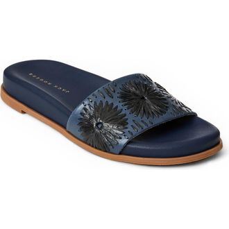 Jack Rogers Somerset Embroidered Slide Sandal in Midnite/Black at Nordstrom Rack, Size 9.5