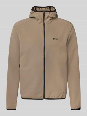 HUGO BOSS Regular Fit Trainingsjacke mit Kapuze Modell LW_COMMUTERPRO in Sand, Gr&ouml;&szlig;e XXXL