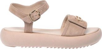 Baldinini Nude Suede Sandal - Dames - Sandalen - Beige - 37 1/2 EU - Leer - Schoenen