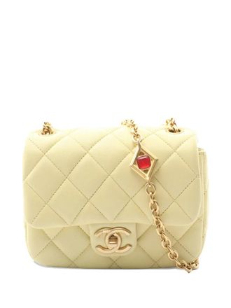 Chanel 2021-2025 Mini Quilted Lambskin Square Singe Flap crossbody bag - women - Lambskin - One Size - Yellow