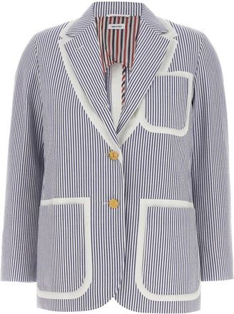 Thom Browne Multicolor Single-breasted seersucker blazer