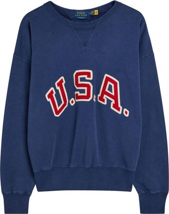 Polo Ralph Lauren Logo-print Cotton-blend Sweatshirt - Dark Blue - L