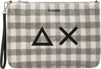 Sun 68 Womens Clutch Bag Tartan Grey X45212 One Size