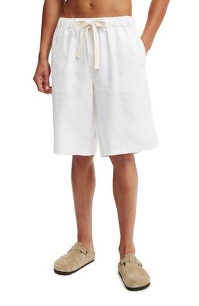 Cotton On Mens Baggy Linen Short in White at Nordstrom, Size X-Small