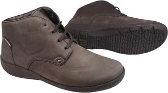 Mephisto ZEA Grijze Nubuck Brede Schoenen - Dames - Veterlaarzen - Grijs - 42 EU - Schoenen