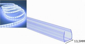 Trade Shop Trade Shop Traesio - Trade Shop - Profilo Plastica 1mt Senza Copertura Per Strip Led Da 13.5mm Ps-13.5mm