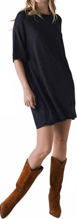 Chaser Soft Gauge Jersey Blair Mini Dress In Licorice